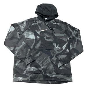Nike Therma-Fit Brushstroke Camo Performance Hoodie Men’s Size Large Gray Black